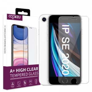 Scannán Scáileán Gloine Teochta Préimhe Te 9H Do Chosantóir Scáileáin Apple Iphone SE 2020